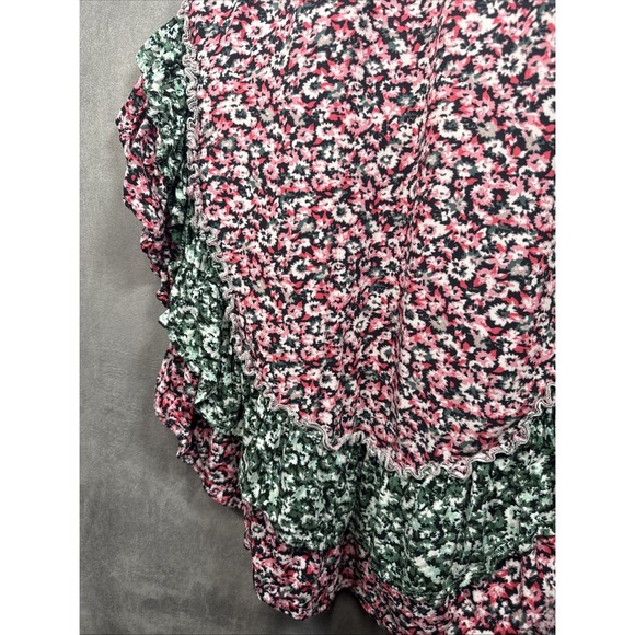 Free People Women's Boho Floral One I Love Green Pink Maxi Dress Sz S - Picture 4 of 13